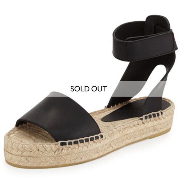 NWT Vince Edie Platform Espadrille Sandal, Black - Picture 1 of 16